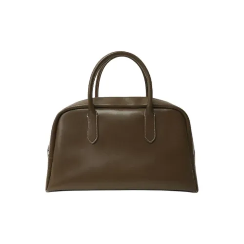 NOTHING WRITTEN Cow Leather Golf Bag, Boston Bag, Handbag Women's Brown
