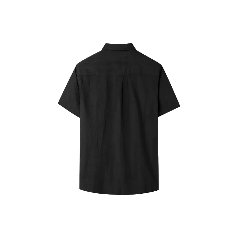 HLA Shirts Men Black Pattern 08-1