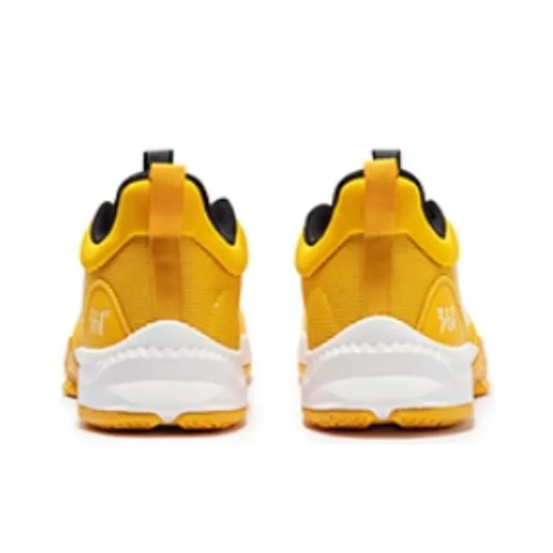 361° Cushioned Slip Resistant Low Top Basketball Shoes Men's Yellow White-2
