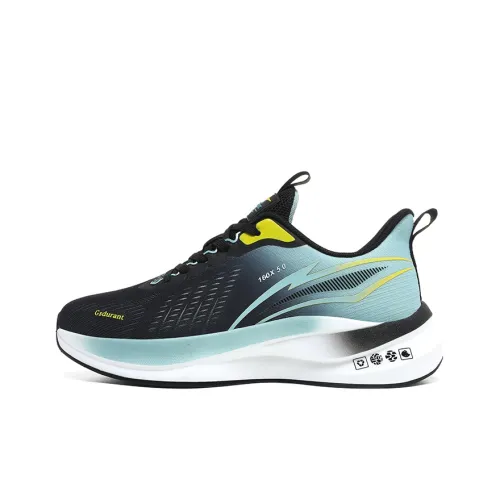 Gaius Durant Cushioning, Abrasion Resistant, Slip Resistant Low Top Supercritical Running Shoes Unisex Black Green