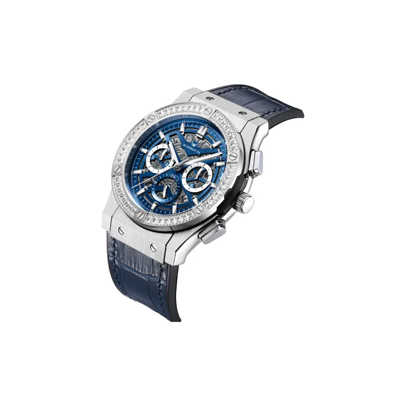 ROERDUM Mars GTR Automatic Mechanical Movement Genuine Leather Strap Watch Men's Watches Blue Dial-1