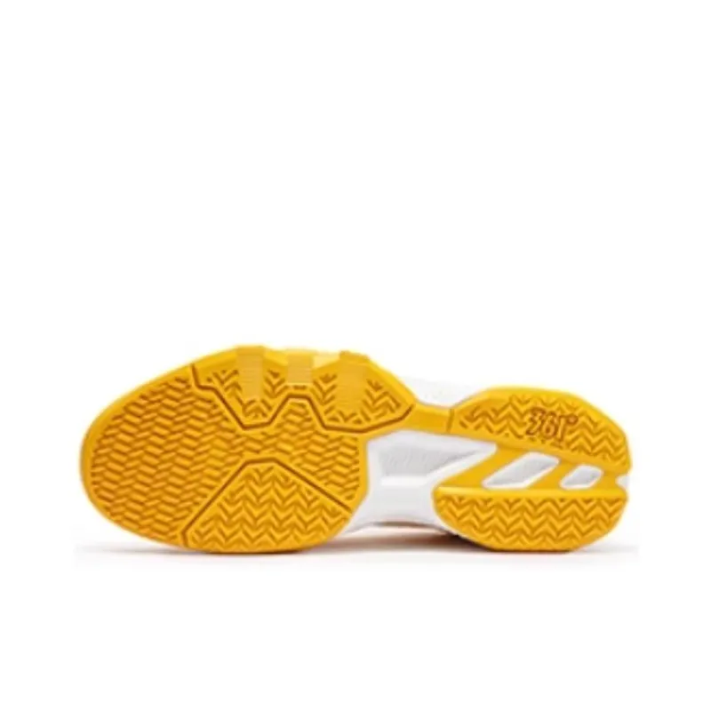 361° Cushioned Slip Resistant Low Top Basketball Shoes Men's Yellow White-3