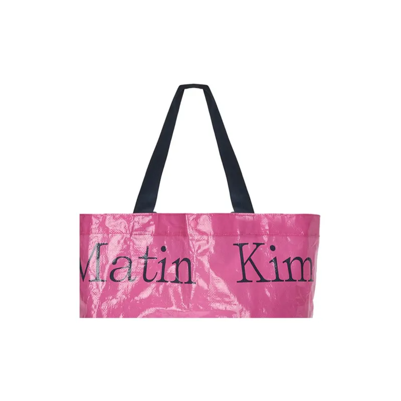 MATIN KIM Waterproof Oilcloth Tote Bag Shopping Bag Handbag Unisex Pink-2