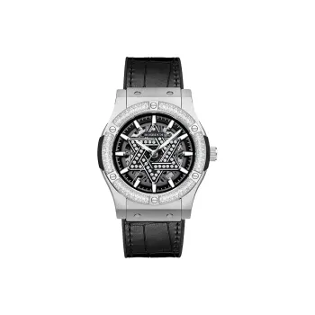 ROERDUM Cyber Collection Six Pointed Star Automatic Mechanical Movement Silicone Strap Watch Men's Watches Black Dial