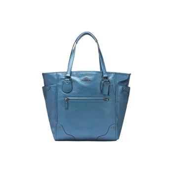 COACH Mickie Leather Dumpling Bag Handbag Large Size Women's Sky Blue