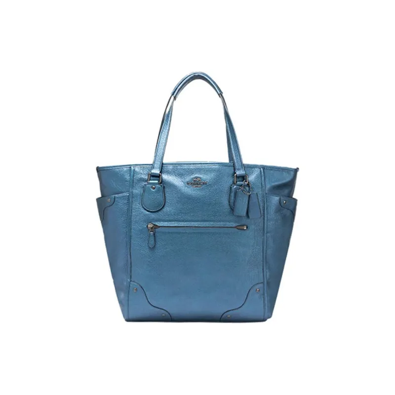 COACH Mickie Leather Dumpling Bag Handbag Large Size Women's Sky Blue-0