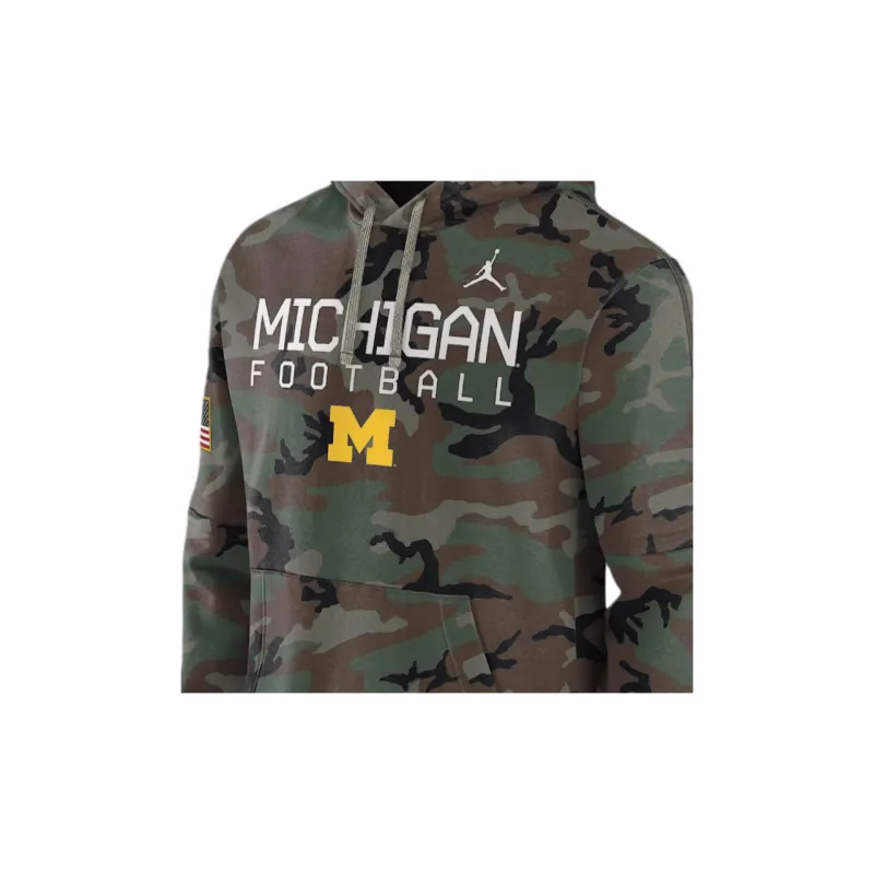 JORDAN Michigan Wolverines Military Appreciation Club Men’s JORDAN Brand College Pullover Hoodie-2