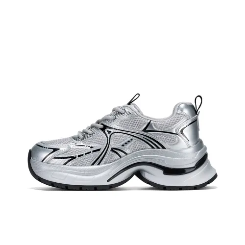 GG CC Chunky Sneakers Women's Low Top Silver/Beige Purple