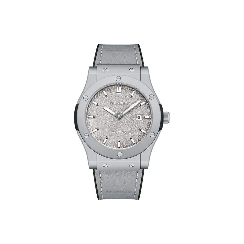 ROERDUM Adventurer Collection Desert Gray Mechanical Movement Genuine Leather Strap Watch Men's Watches Silver Dial-0