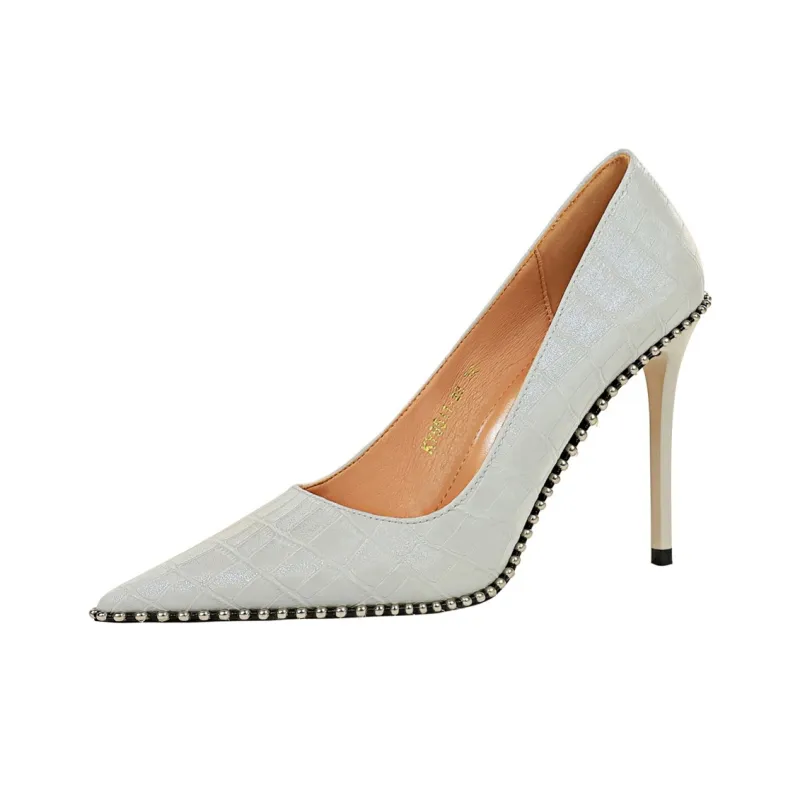 QITUMAUL Slim Heel High Heels 10.5cm Women's-10