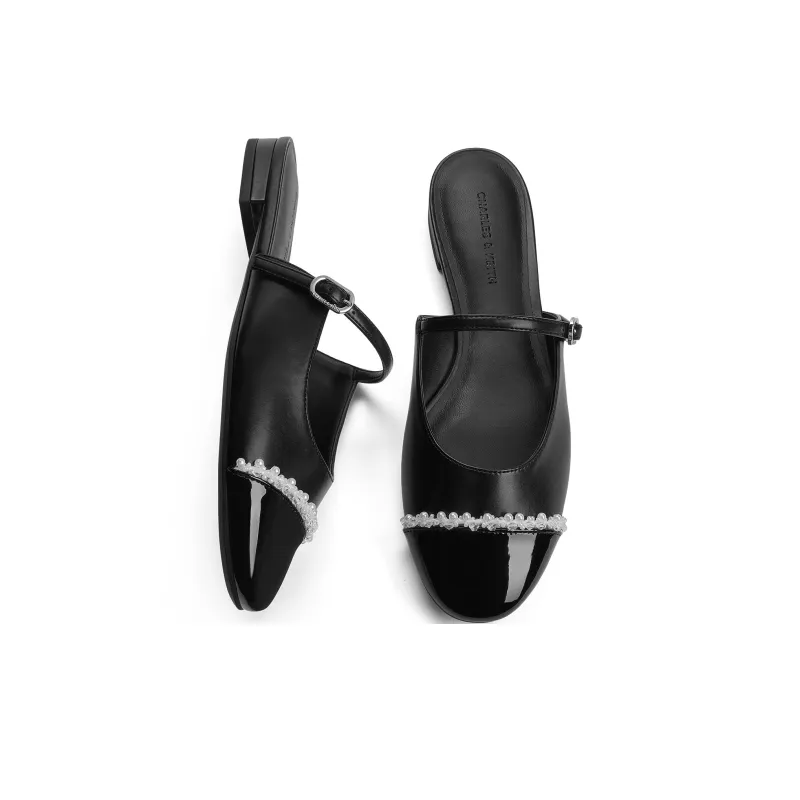 CHARLES&KEITH Composite Sole Slip Resistant Closed Toe Slippers 1.6cm Women's-10