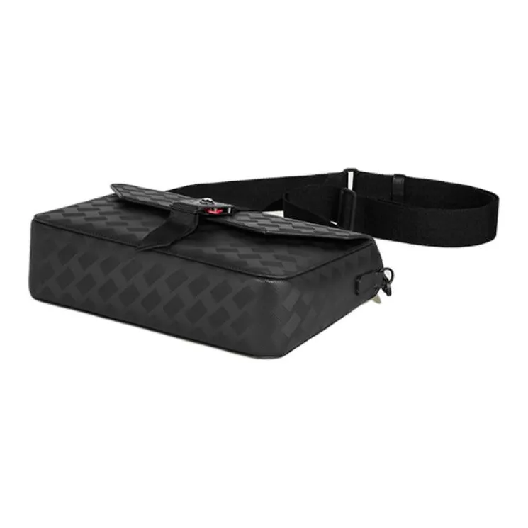 MONTBLANC Leather Messenger Bag, Crossbody Bag Men's Black-2