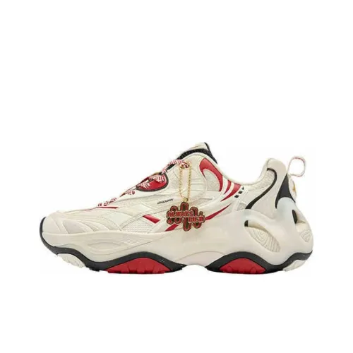 QIAODAN Get Rich Every Day Anti Slip Wear Resistant Low Top Casual Shoes Men's Beige Red