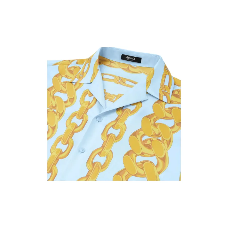 VERSACE Chain Link Printed Short Sleeved Shirt-4
