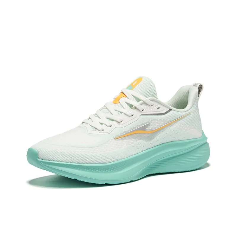 Erke Cushioning Rebound Breathable Low-Top Running Shoes Men's Microcrystalline White Ice Green-2