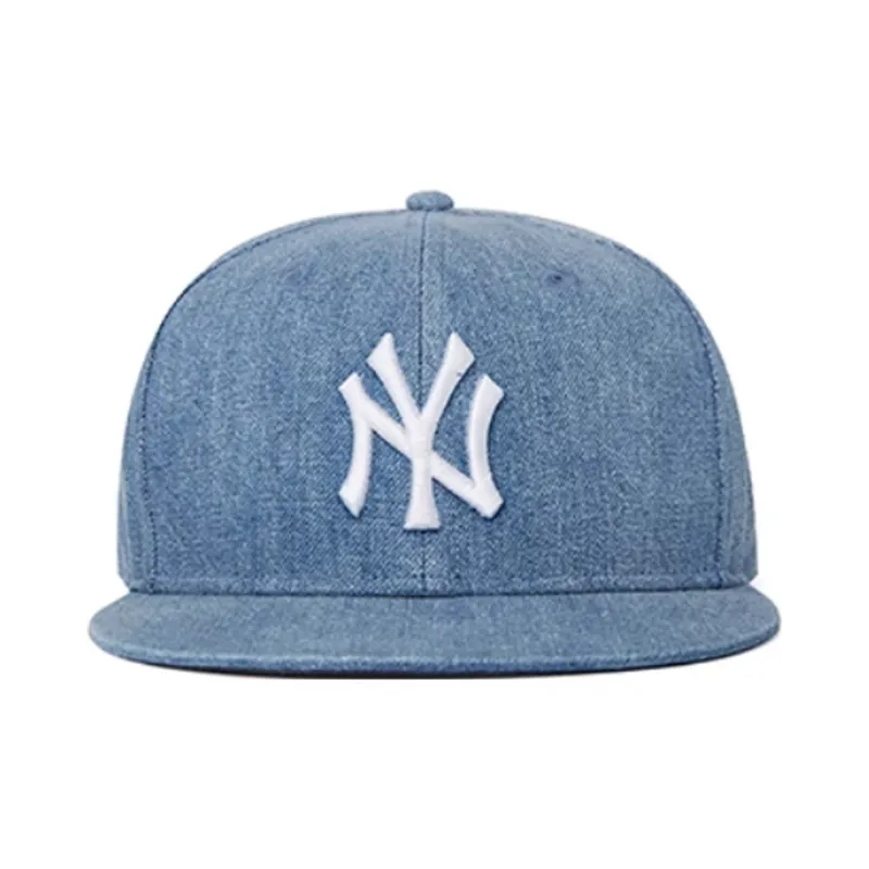 New Era Cotton, Polyester Baseball Caps Unisex Denim Blue-1