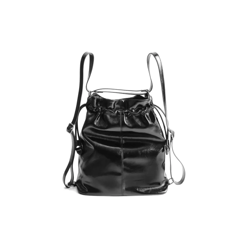 BELLE Artificial Leather Bucket Bag, Shoulder Bag Tubas Women's Black-5