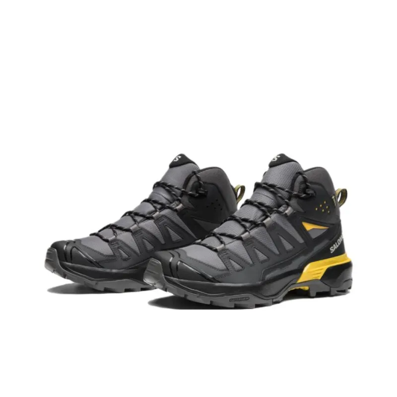 SALOMON Anti Slip Wear Resistant Mid Top Hiking Shoes Unisex Black-2