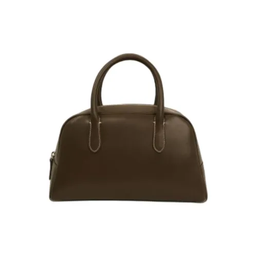 NOTHING WRITTEN Cow Leather Golf Bag, Boston Bag, Handbag Mini Women's Brown