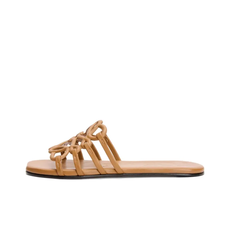 LOEWE Petal Slide Slippers Women's Brown-0
