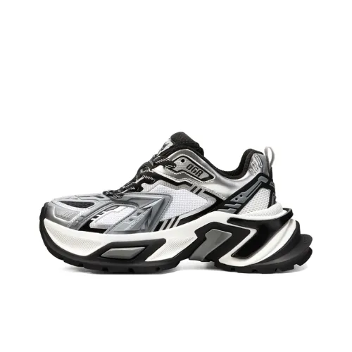 OGR Anti Slip And Wear Resistant Lightweight Height Increasing Low Top Chunky Sneakers Unisex Gray