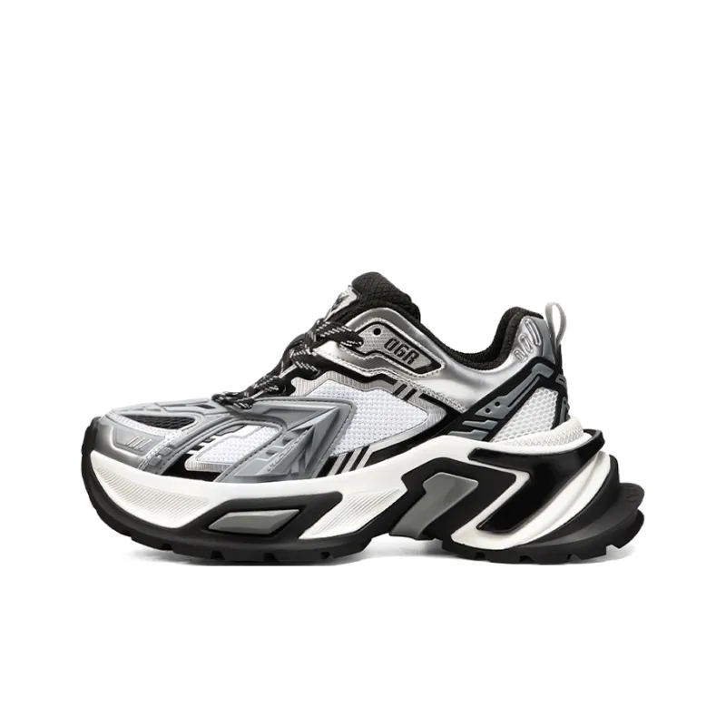 OGR Anti-Slip And Wear-Resistant Lightweight Height Increasing Low-Top Chunky Sneakers Unisex Gray-0