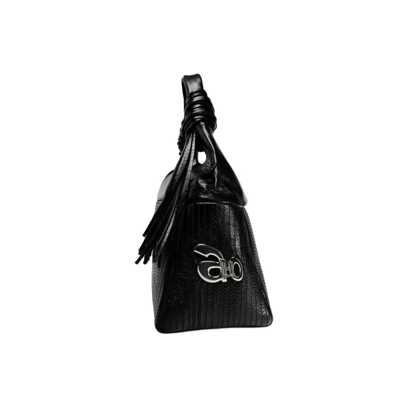 ZARA AO YES Collaboration Sheepskin Handbag Women's Black-1