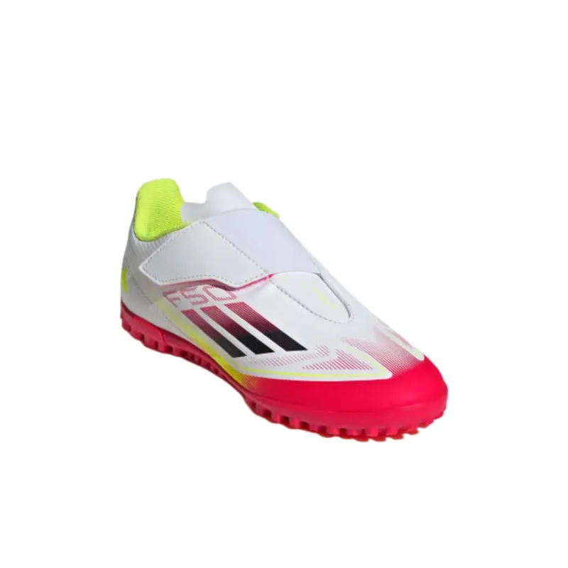 Adidas Anti Slip Wear Resistant Low Top Kids' Soccer Shoes White/Black/Bright Yellow Fluorescent Kids'-2