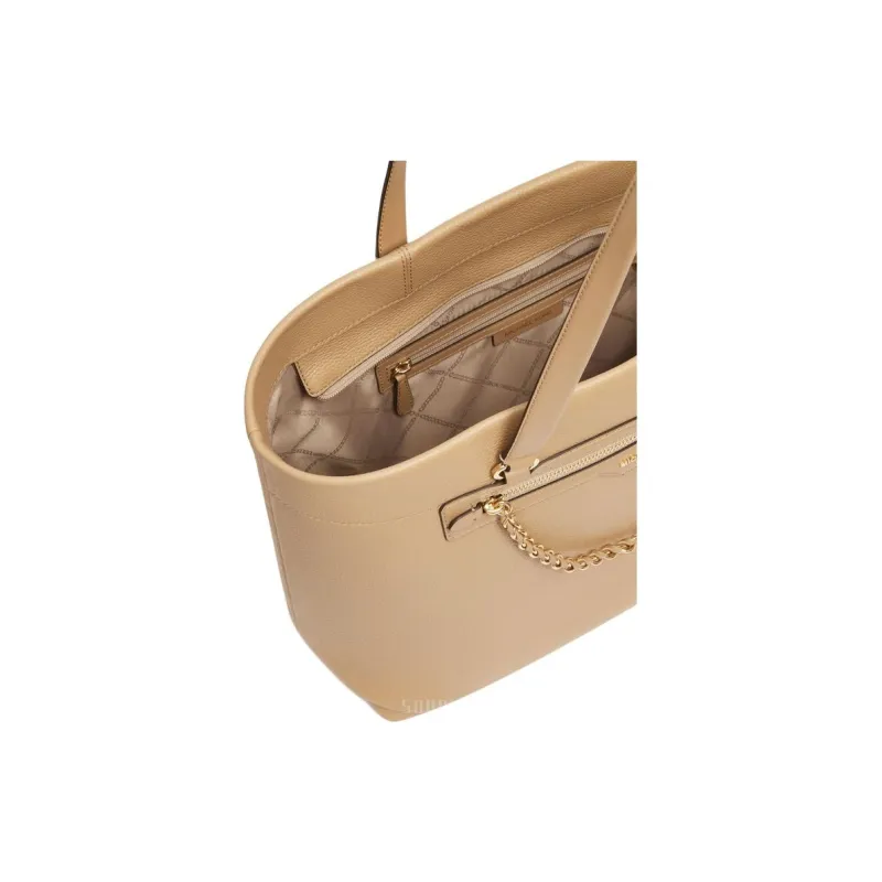 MICHAEL KORS Slater Cow Leather Tote Bag, Shopping Bag, Shoulder Bag, Handbag Tubas Women's Camel-4