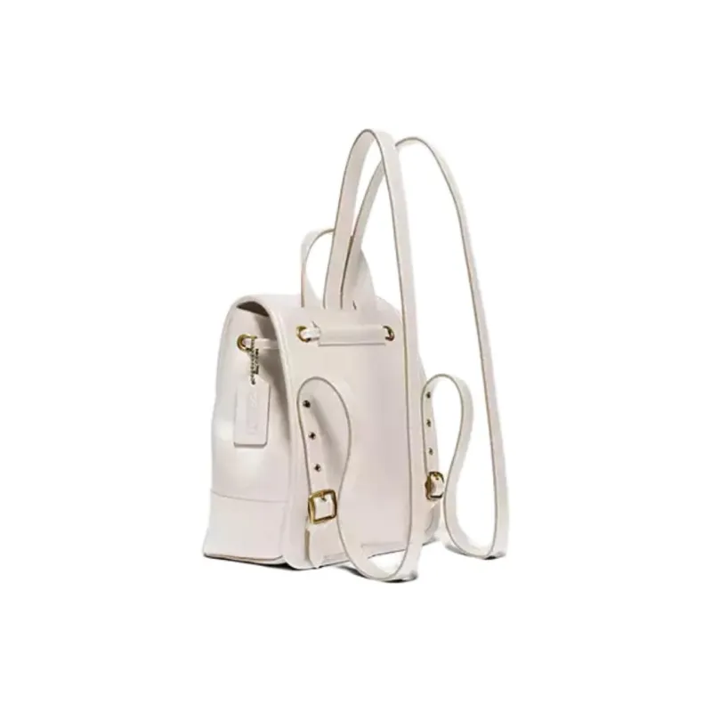 COACH Turnlock Glove Tanning Backpack Small Size Women's Chalk White-3