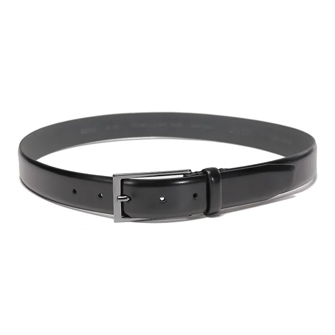 HUGO BOSS Cow Leather Belts Men's Black 3cm-3