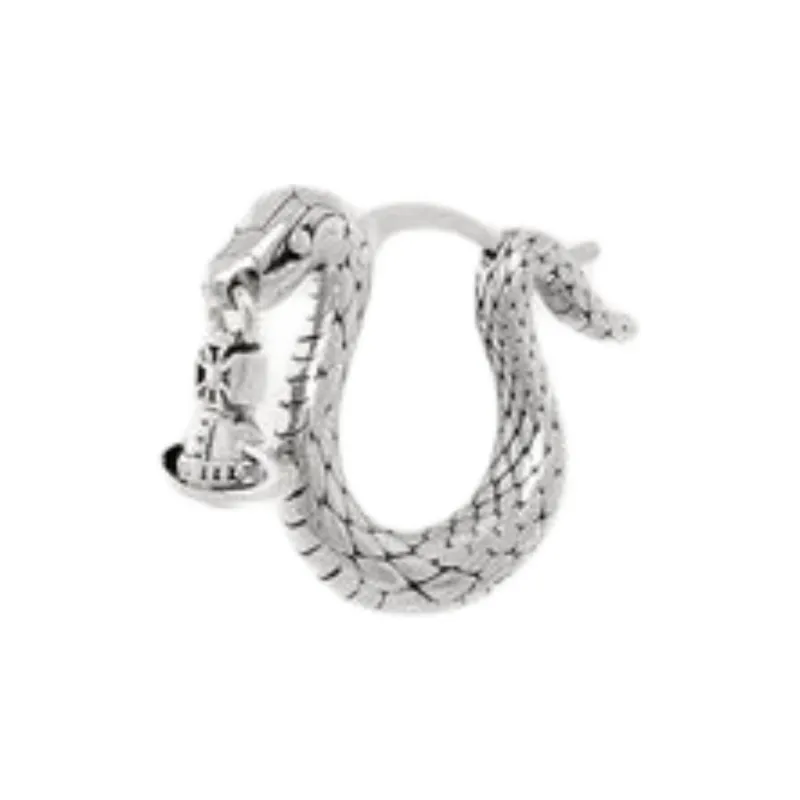 Vivienne Westwood Brass Hoop Earrings Unisex Vintage Silver, Single-0