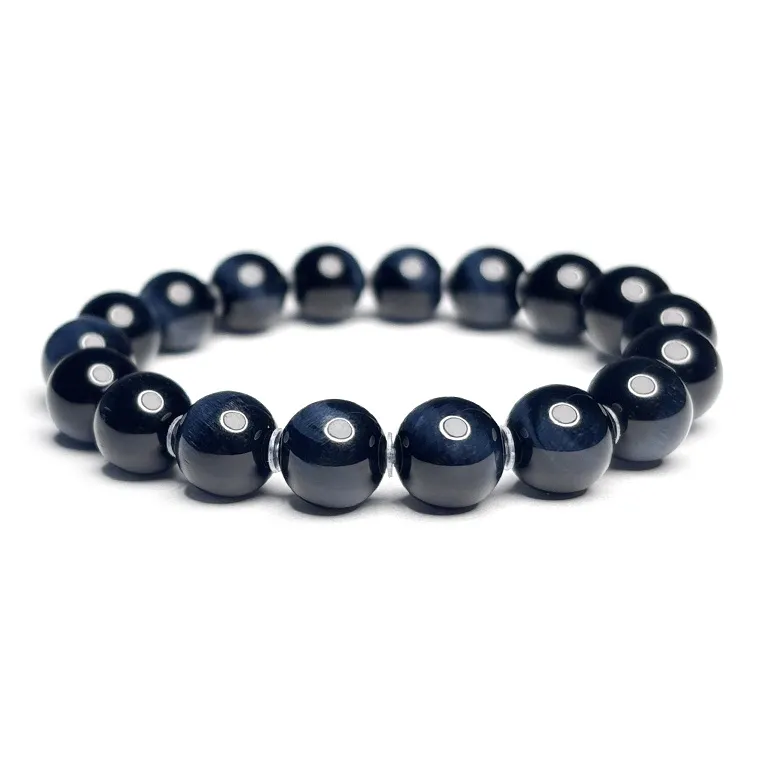 MOUNTAINS AND MANS Tiger's Eye Stone New Chinese Style Good Luck Beaded Bracelet Unisex-3