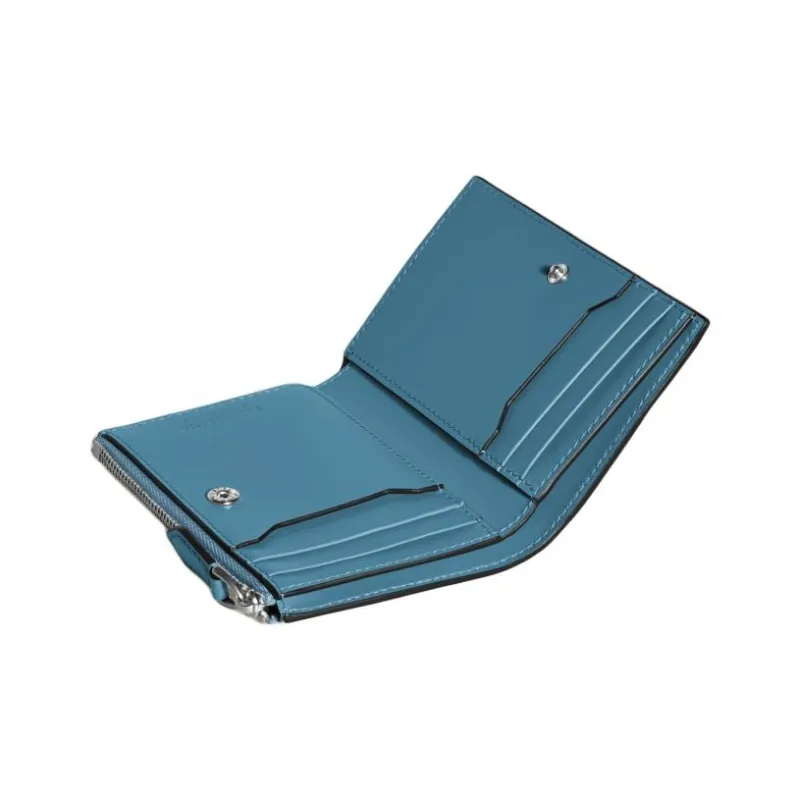 MONTBLANC Cow Leather Wallet Mini Unisex Haze Blue-3