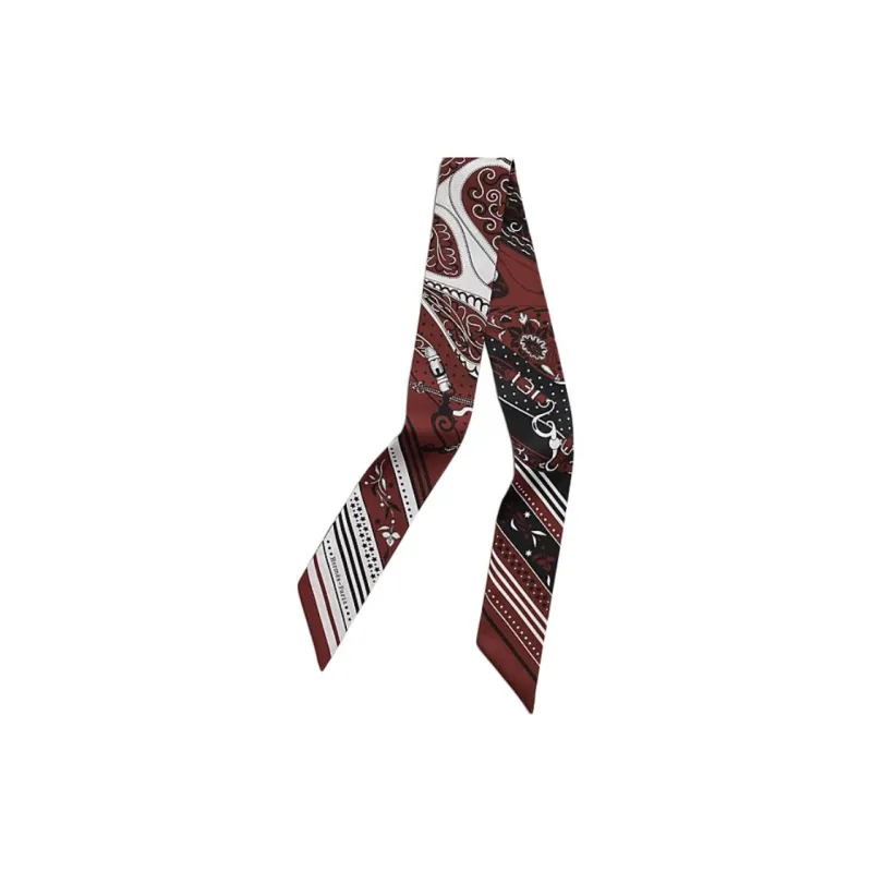 HERMES Mulberry Silk Silk Scarves Women's Burgundy-0