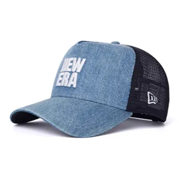 New Era Cotton Polyester Baseball Caps Unisex Denim Blue