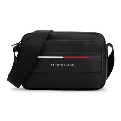 Tommy Hilfiger Artificial Leather Camera Bag, Shoulder Bag, Crossbody Bag Medium Size Men's Black