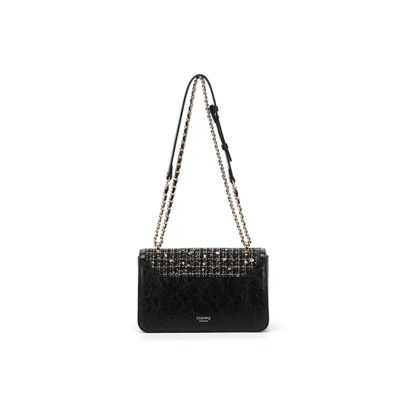 BETTINA VIVIAN Fabric With PU Crossbody Bag Women's Black-4