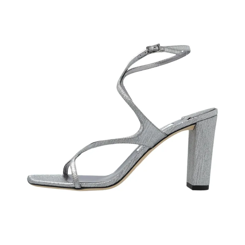 Jimmy Choo Azie Strap Sandals 8.5cm Women's Silver-0