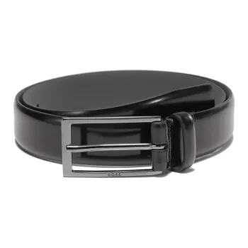 HUGO BOSS Cow Leather Belts Men's Black 3cm