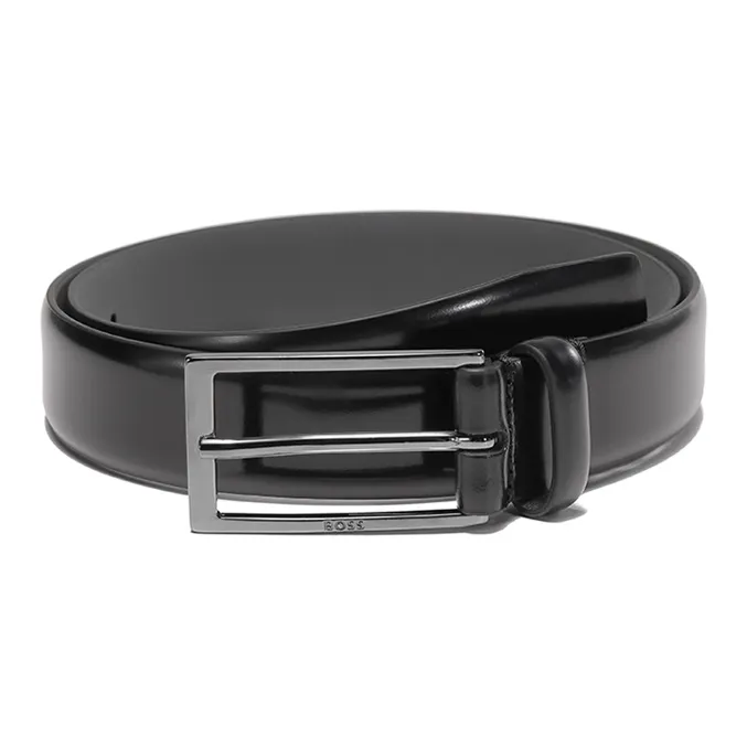 HUGO BOSS Cow Leather Belts Men's Black 3cm-0