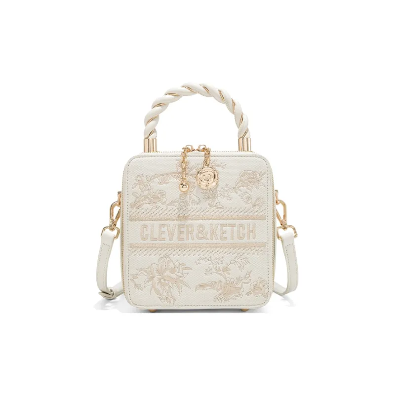 CLEVER& KETCH PU Handbag Women's Coffee/Ecru-6