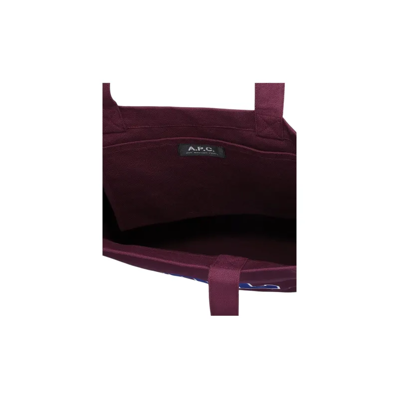 A.P.C Cotton And Canvas Tote Bag, Shopping Bag, Handbag, Shoulder Bag Unisex Burgundy-3