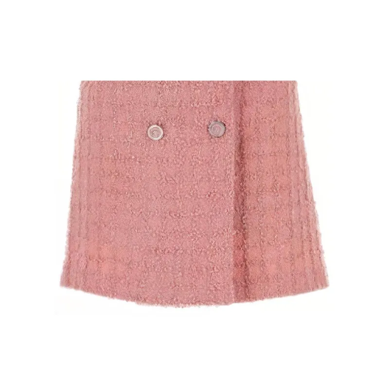 VERSACE High Waist Tweed Mini Skirt-5