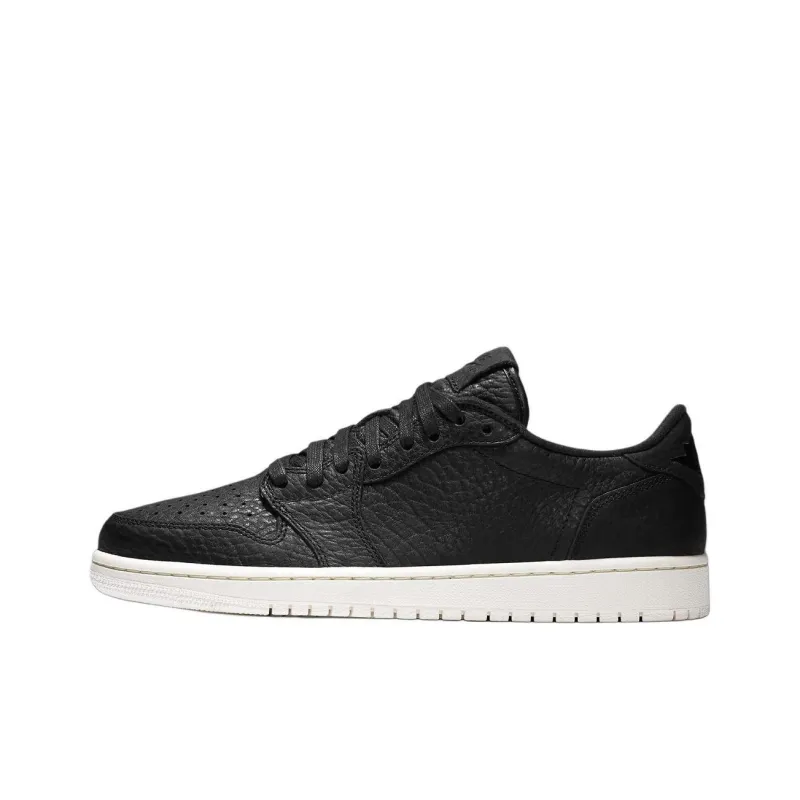 Jordan Air Jordan 1 Anti-Slip Wear-Resistant Low-Top Vintage Basketball Shoes Men's Black 2025 Edition-0