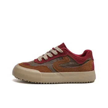 Than Than Me Slip Resistant Low Top Skateboard Shoes Women's Pre Loved Red