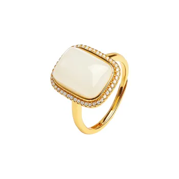 Oriental Jade Hetian Jade Rings White Jade Women's