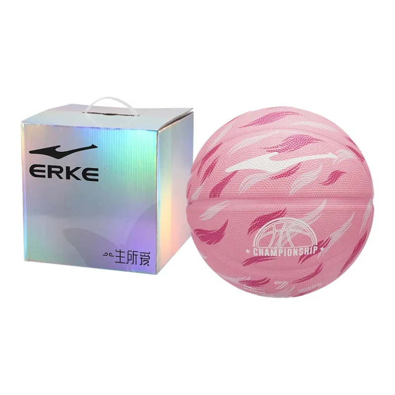 Erke Feather Light Collection Rubber Basketball Pink Size 7 Ball No. 5 Ball Training Match Unisex-4