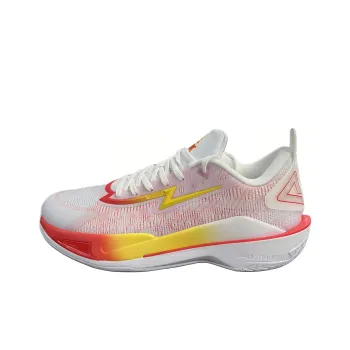 PEAK Lightning 11 Slip Resistant Low Top Basketball Shoes Men's White Red
