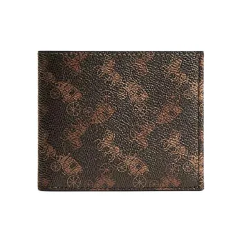 COACH Horse And Garriage Coated Canvas Wallet Women's Umber
